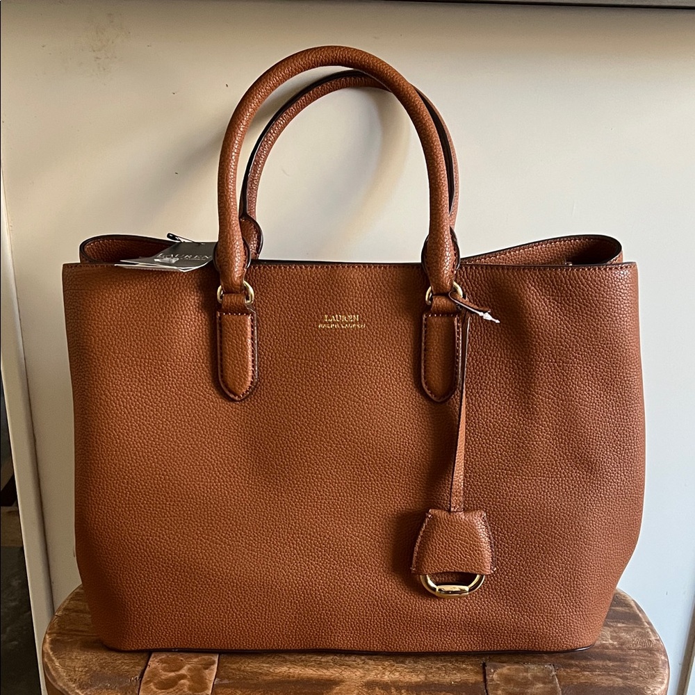 Lauren Ralph Lauren large Marcy satchel Tan Leather Tote